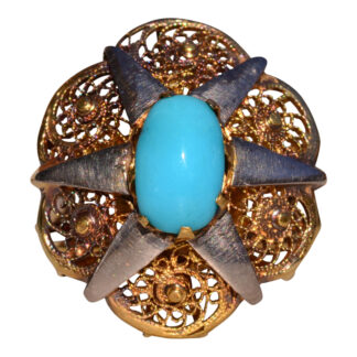 The Corrigin:  Antique Filigree Persian Turquoise Ring