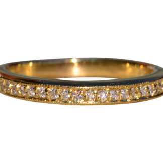 The Adaimor: Signed Champagne Gold Band with Natural Diamonds