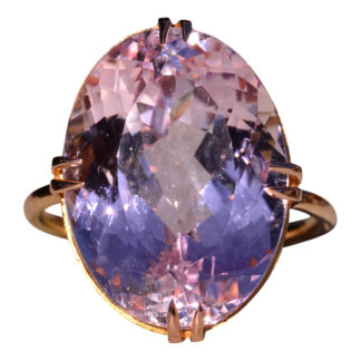 The Kable:  Antique 18K Yellow Gold Kunzite Cocktail Ring