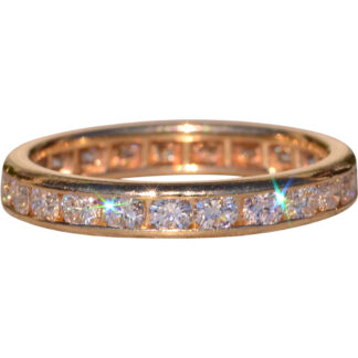 The Meckering:  Yellow Gold Eternity Band Set with Natural Diamonds