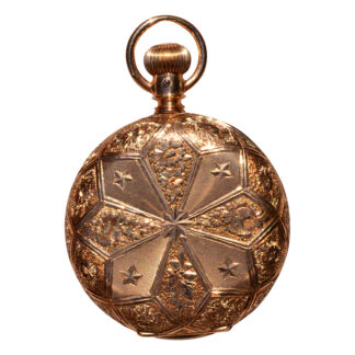 The Elgin: Elgin Pocket Watch in Yellow Gold with Hand Engraved Hunter Case