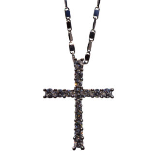The 44th Street: Tapered Natural Diamond Cross Pendant
