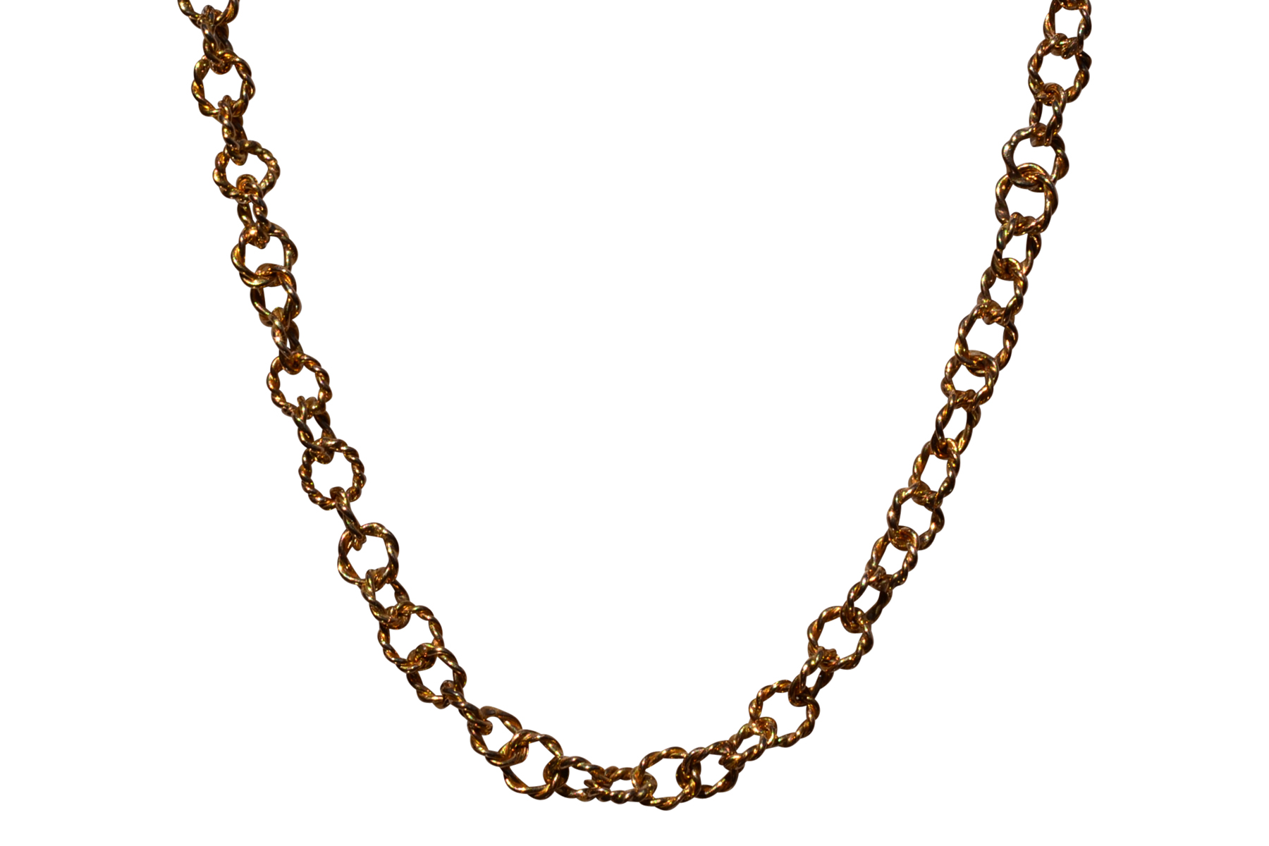 The 43rd Street: Yellow Gold Specialty Twisted Chain Link Chain