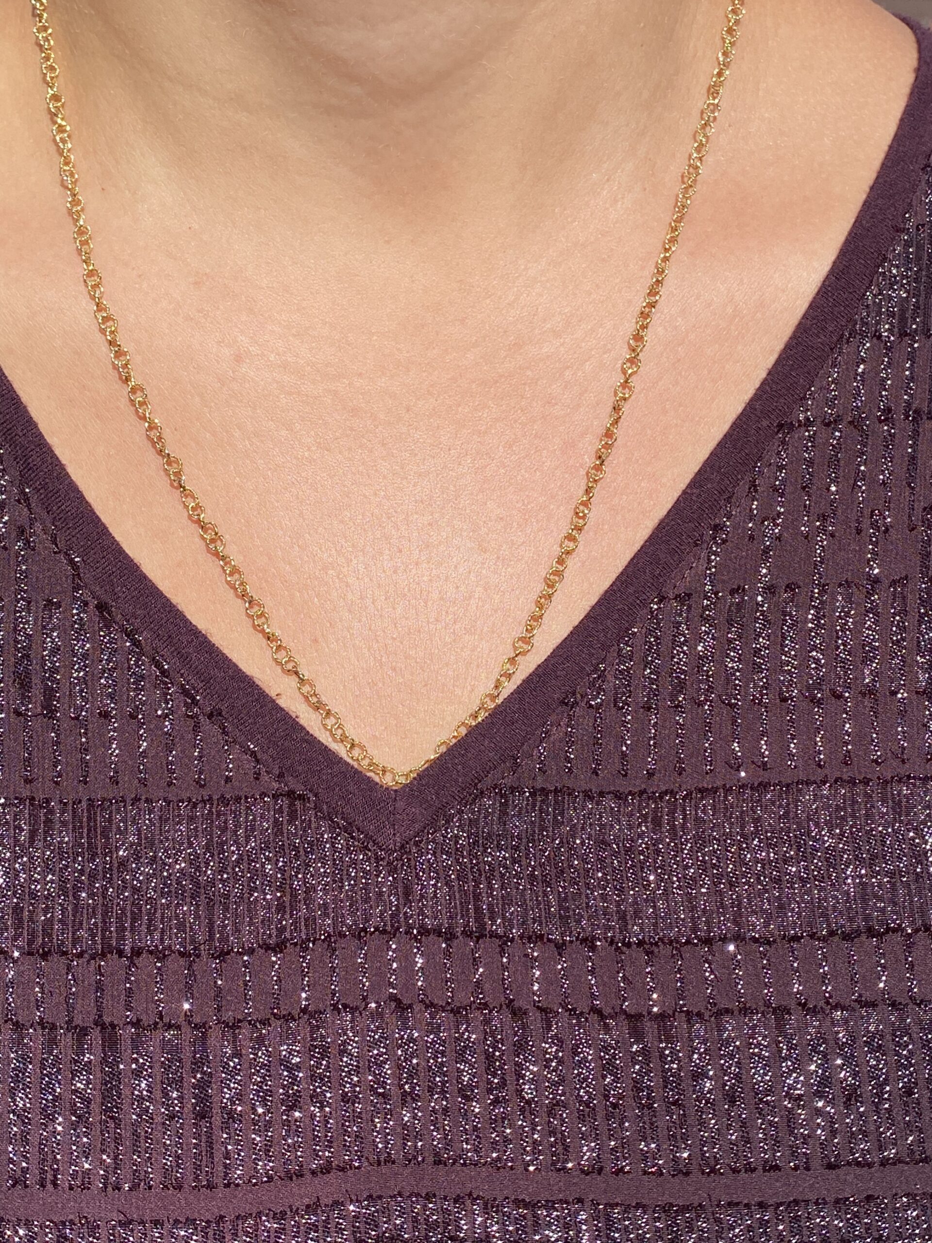 The 43rd Street: Yellow Gold Specialty Twisted Chain Link Chain - Image 4