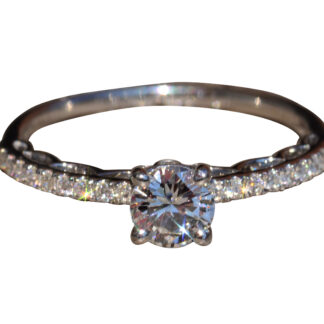 The Lucille: Custom White Gold Engagement Ring