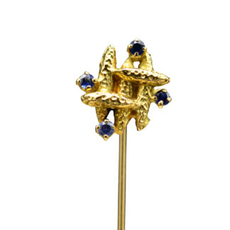 Midcentury Modernist Stickpin set with Sapphires
