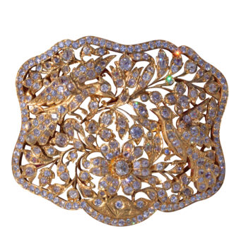 The Miànshā:  Outstanding Antique Veil Headpiece in Yellow Gold set with Diamonds