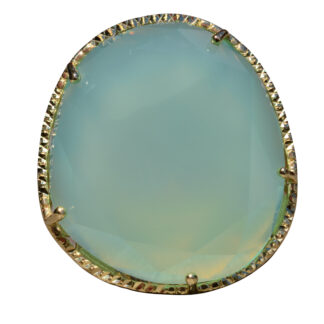 SOLD - The Paris:  Chrysoprase Chalcedony Cocktail Ring in Yellow Gold
