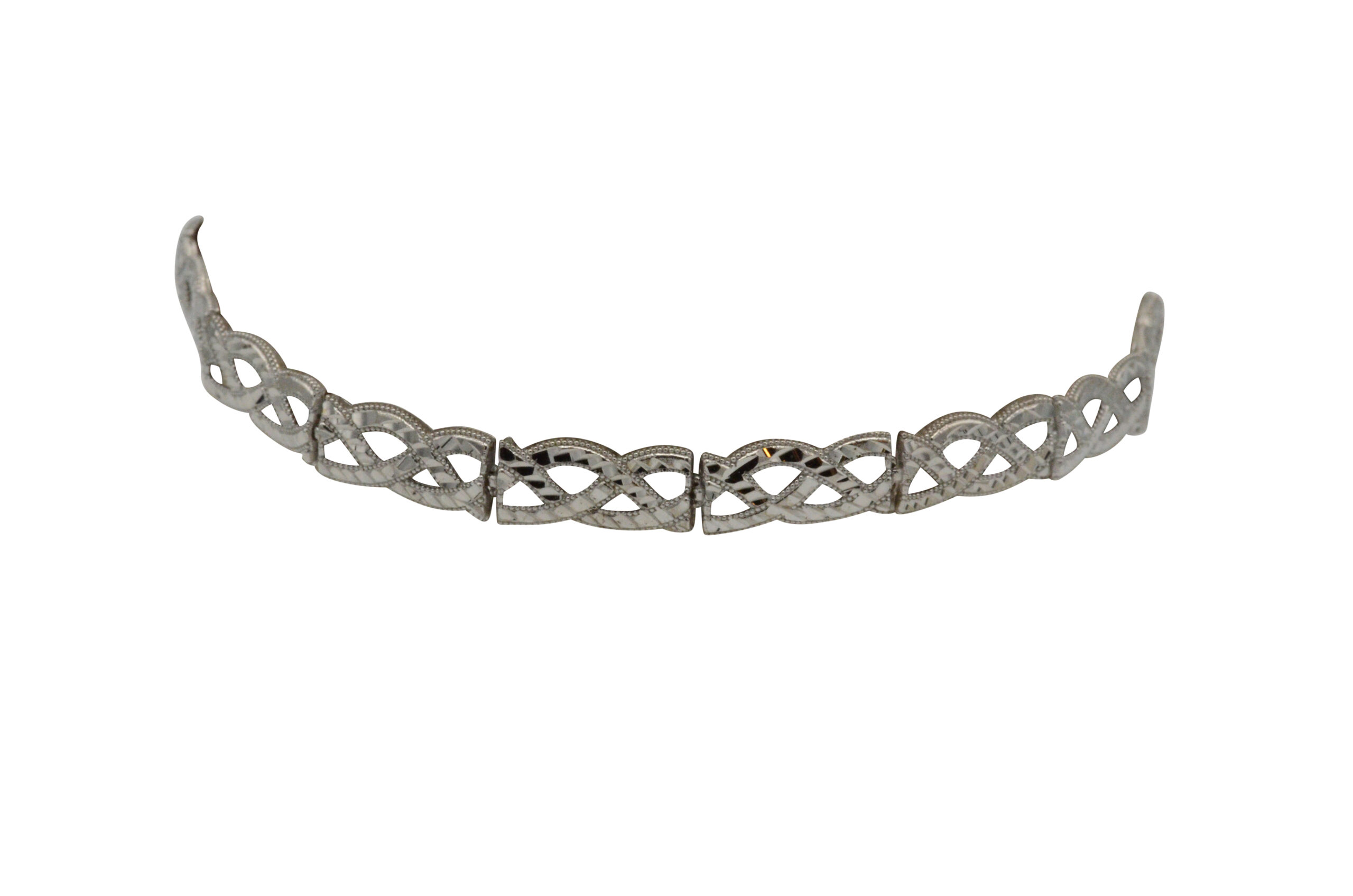 SOLD - The Darlene: Diamond Cut White Gold Bracelet