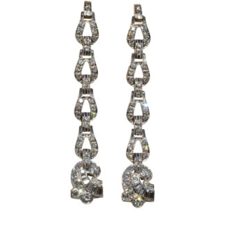 The Daenerys:  Antique Platinum & Diamond Dangler Earrings