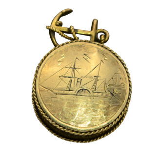 Rare Antique Transatlantic Cable Pendant in Yellow Gold