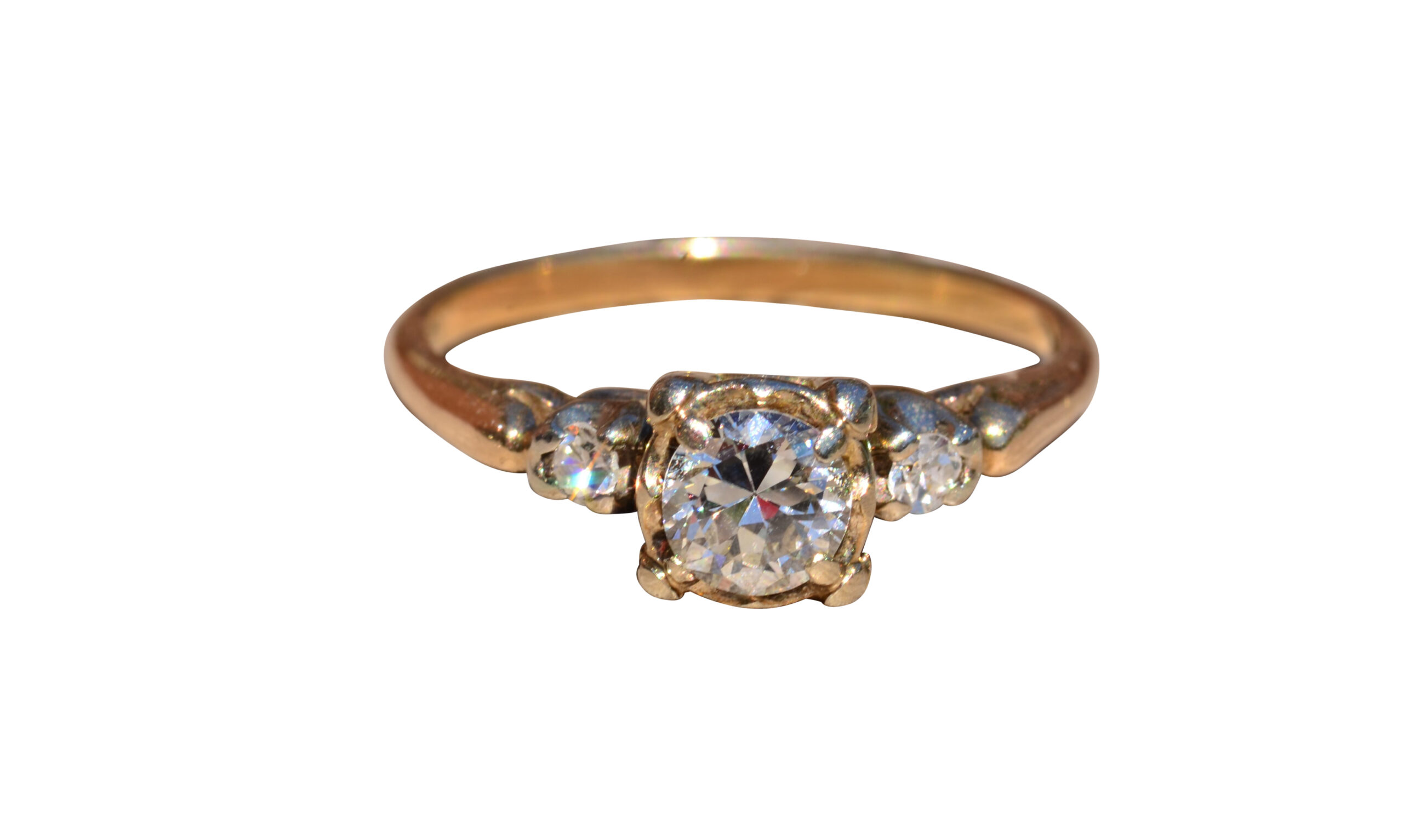 SOLD: The York Road: Retro 1940's Engagement Ring with old Diamonds