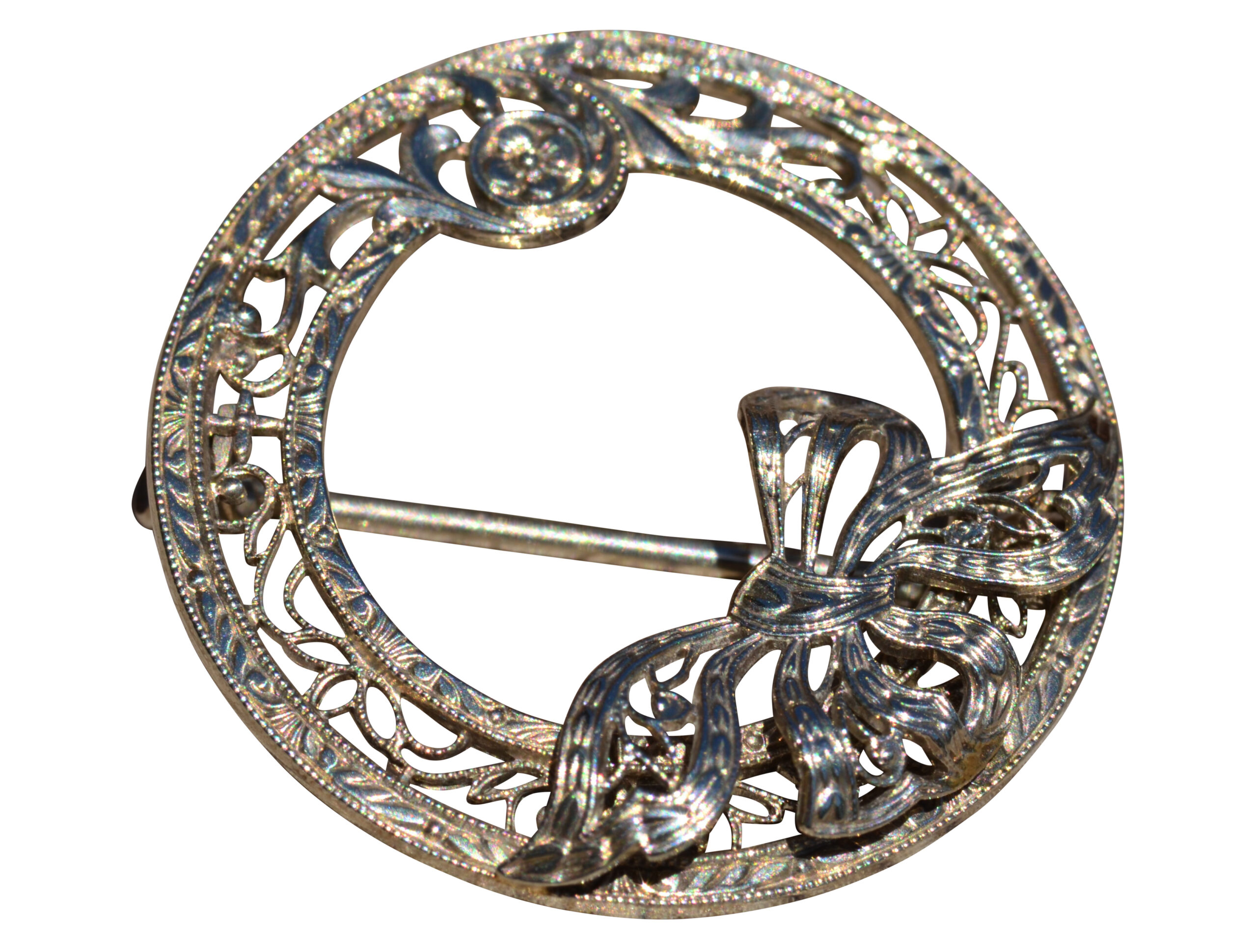 SOLD - The Bruckner Boulevard: Antique Filigree Circle Brooch