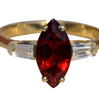 SOLD - The Pacific Coast Highway:  Garnet and White Sapphire Engagement Ring