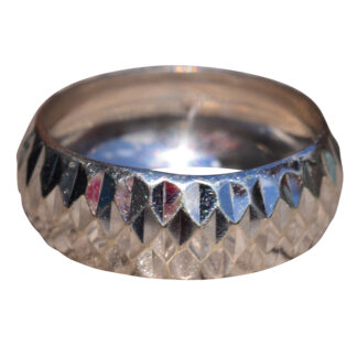 The Florence Avenue:  Faceted White Gold Band Style Ring