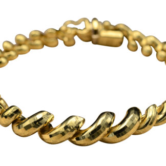 SOLD - The Layton Drive:  Peruvian Gold Faceted Macaroni Link Bracelet