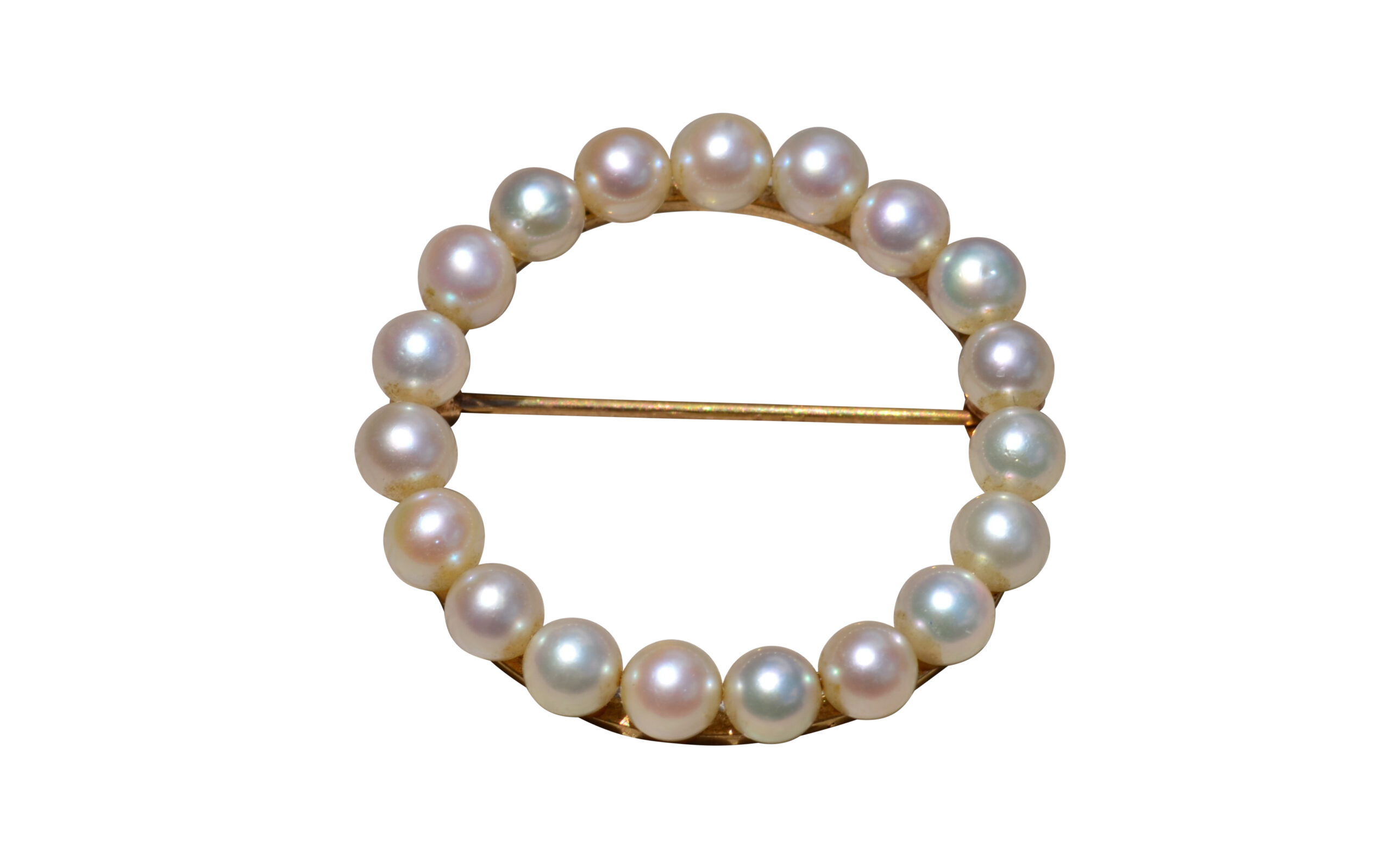 SOLD - The Nelda Boulevard: Antique Pearl Circle Brooch