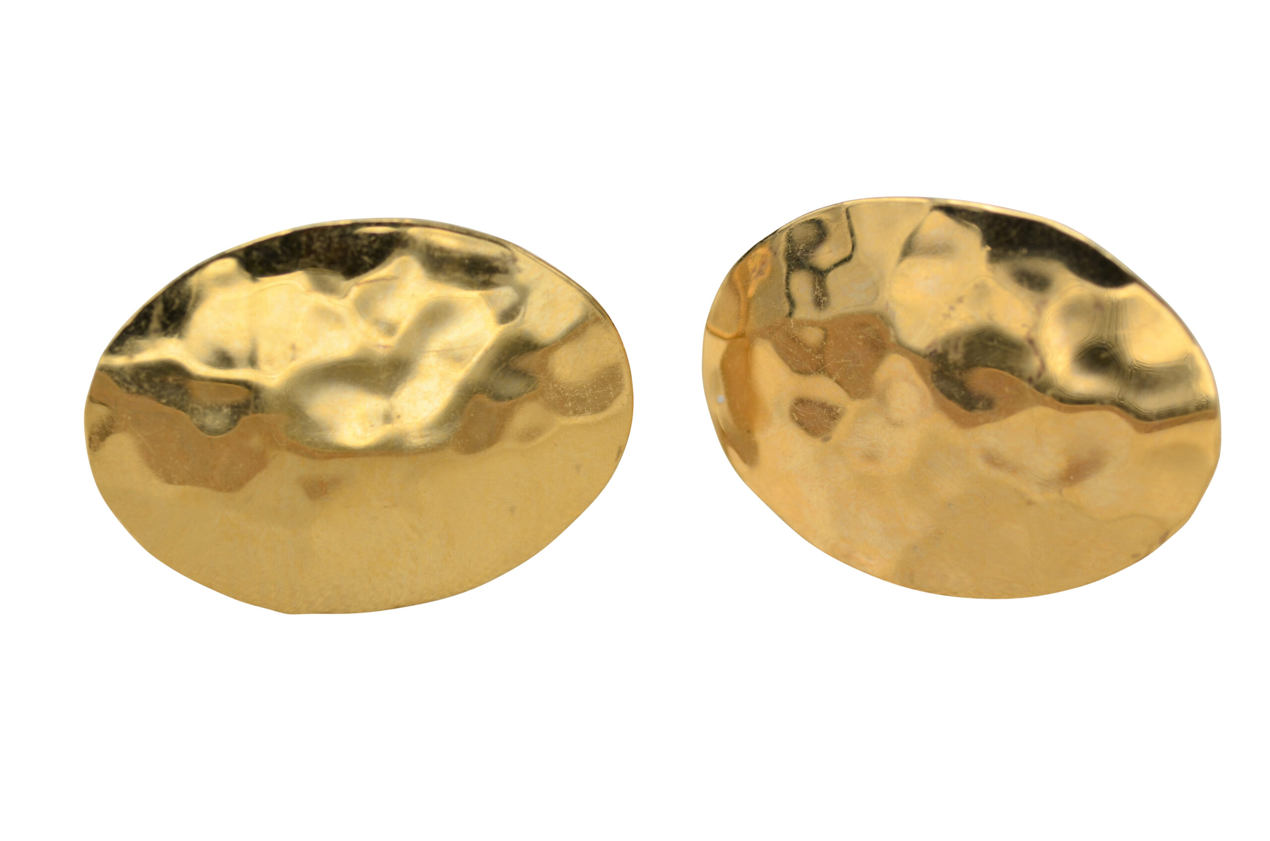 SOLD:The Rupel Way: Hand Made Hammered Yellow Gold Earrings