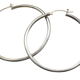 SOLD: The Vida Avenue:  Large White Gold Hoop Earrings