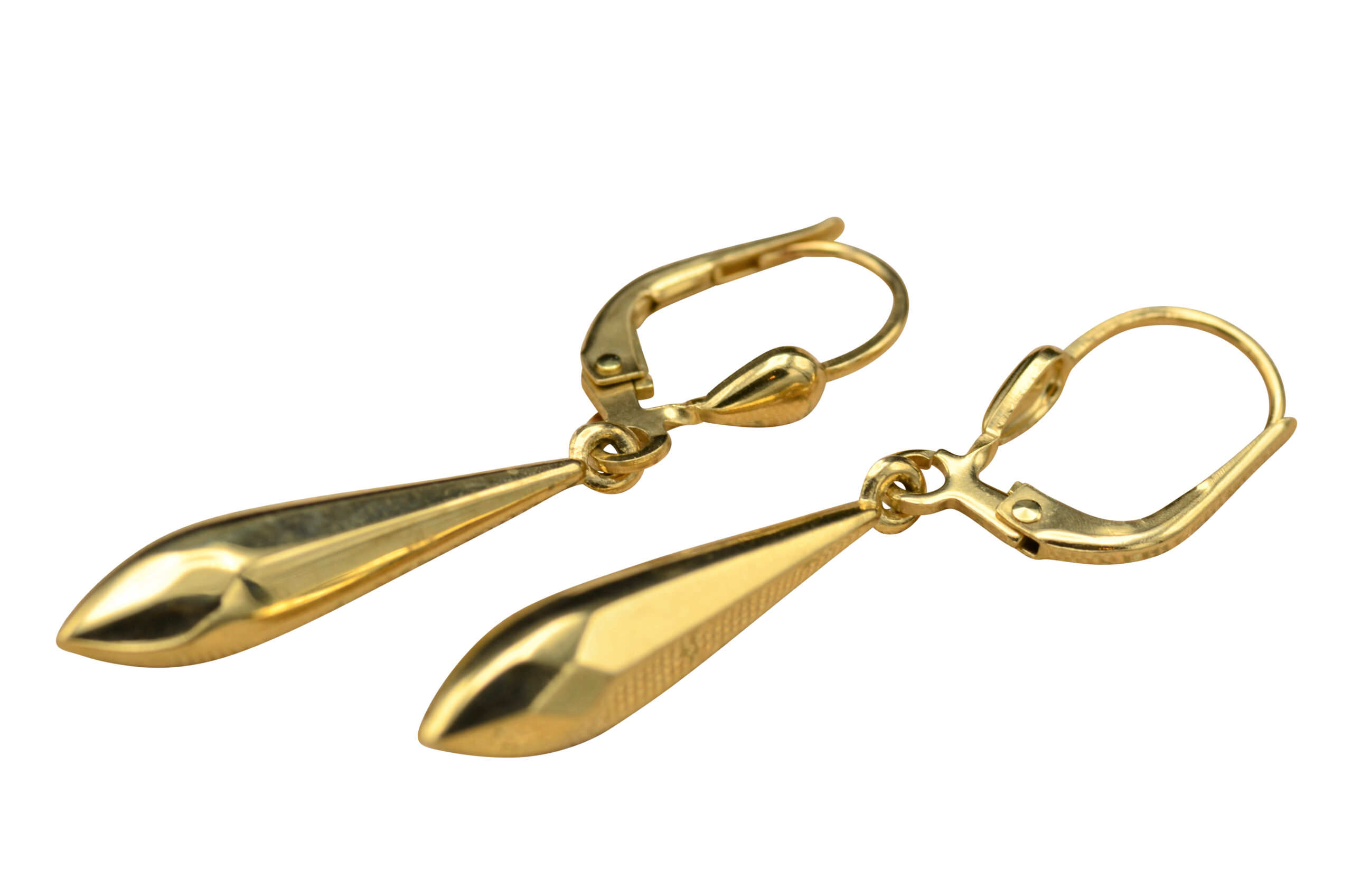 SOLD - The Memorial Drive: Faceted Yellow Gold Dangler Earring Drops