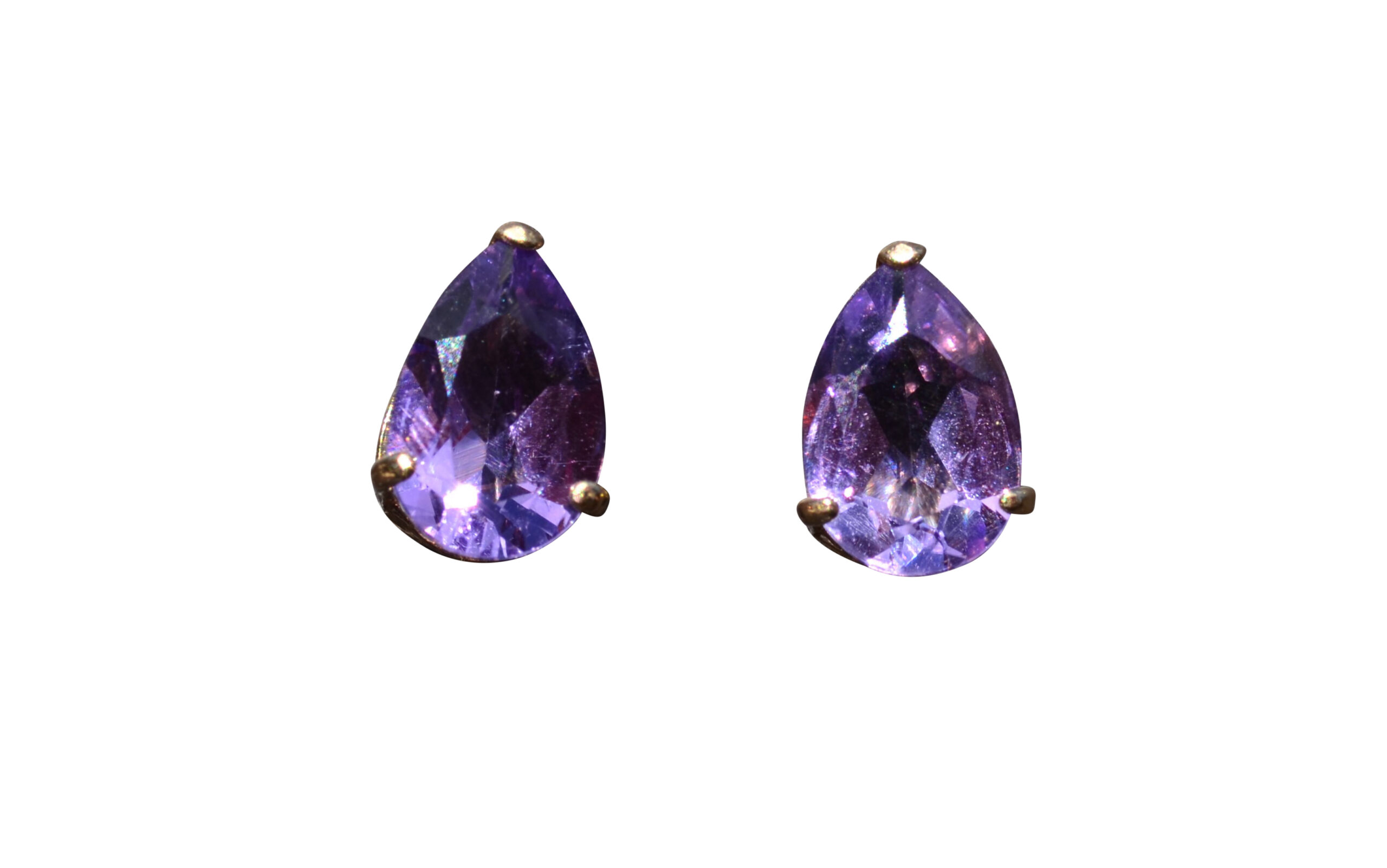 SOLD - The Shiloh Street: Pear Shaped Amethyst Stud Earrings