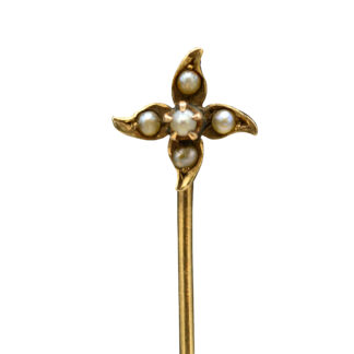 Yellow Gold Seed Pearl Stick Pin