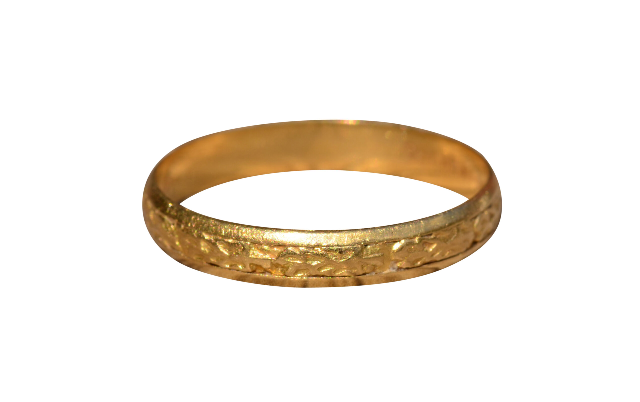 The Ash Lane: Yellow Gold Floral Motif Eternity Band