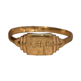 SOLD - The Whittington:  Antique Yellow Gold Children's Engraved Ring