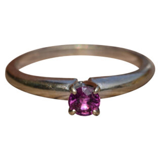 SOLD - The Hogarth Court:  Vintage No Heat Pink Sapphire Solitaire Promise Ring