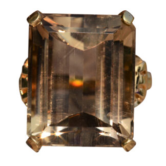 The Schooner:  Impressive Quartz Ring in 14 Karat Yellow Gold