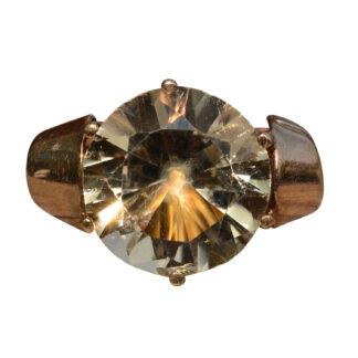 SOLD - The Edgevale:  Antique Rose Gold Art Nouveau Ring set with Citrine