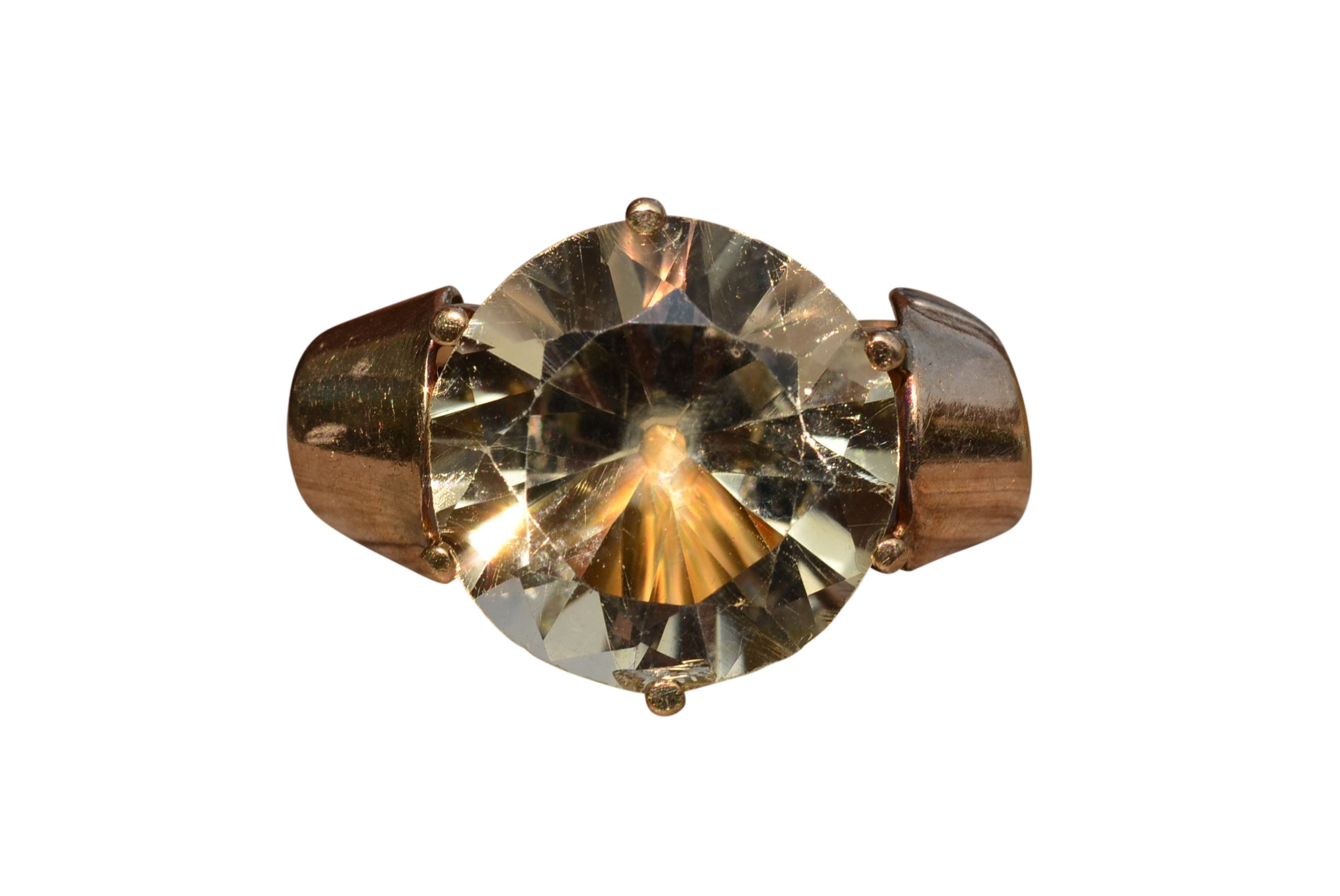 SOLD - The Edgevale: Antique Rose Gold Art Nouveau Ring set with Citrine