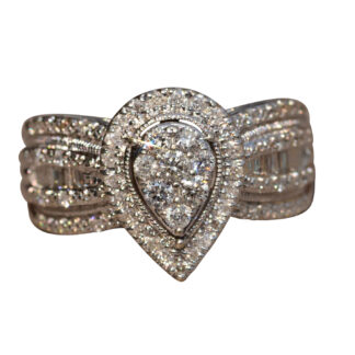 SOLD: The Naylor:  Contemporary White Gold and Diamond Cocktail Ring