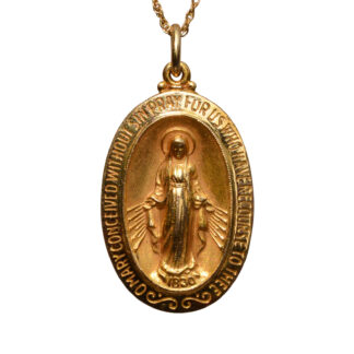 SOLD - The Altura Place:  14 Karat Yellow Gold Virgin Mary Medal