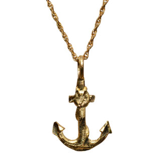 The Moor:  14 Karat Yellow Gold Anchor Pendant