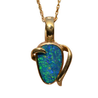 SOLD - The Joplin: Signed Australian Boulder Opal Necklace in Yellow Gold