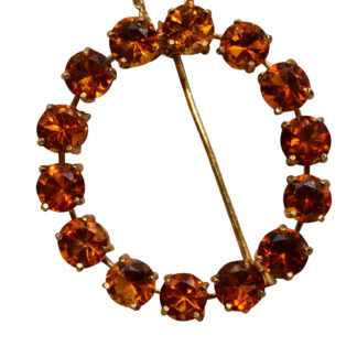The Kellow:  Contemporary Citrine Circle Pendant/Brooch Combination set in 14K Yellow Gold