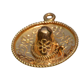 SOLD - The Sombra:  Vintage 14 Karat Yellow Gold Sombrero Pendant