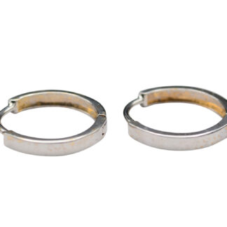 The Olsens:  Classic 14 Karat White Gold Solid Huggies