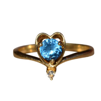 SOLD - The Burleigh:  Vintage Trendy Topaz Ring in Yellow Gold
