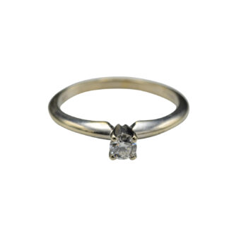 The Morro:  Vintage White Gold Solitaire Diamond Engagement Ring