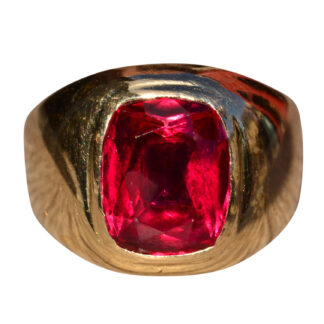 SOLD - The Grayton:  Vintage Gentleman's Ring set with Laboratory Grown Ruby