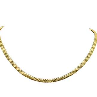 SOLD - The Cossar:  Vintage 14 Karat Yellow Gold Checkerboard Box Style Necklace