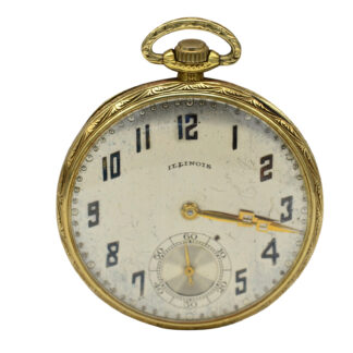 SOLD - The Orion:  14 Karat Gold Illinois Pocket Watch with A Lincoln Movement
