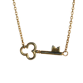 The Llave:  14 Karat Yellow Gold Open Key Ankle Bracelet