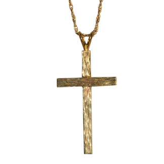The Santu:  14 Karat Yellow Gold Cross Necklace