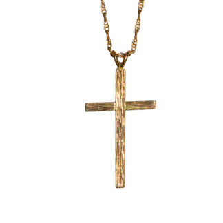 The Kirsti:  14 Karat Yellow Gold Cross Necklace