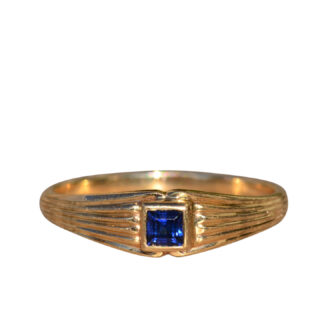 SOLD - The Nordman:  Ladies Signed 14 K Gold and Sapphire Ring
