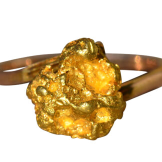 The Caius:  Unique Ladies Yellow Gold Natural Gold Nugget Bypass Ring