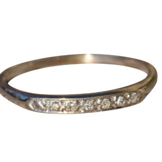SOLD - The Knox:  Antique14 K White Gold Diamond Wedding Band